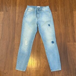 CLOSED Baker High Denim Distressed Jeans Light Wash Anthropology‎ Italy Sz 26
